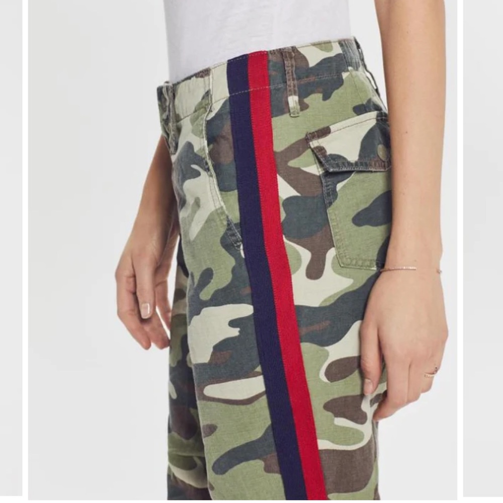 Mother Linen Blend Camo Stripe Joggers - Picture 3 of 16